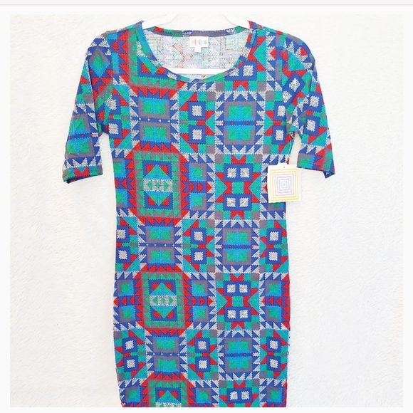 LuLaRoe Dresses & Skirts - ⚡Lularoe NWT Dress Multi Colored Triangles Size XS